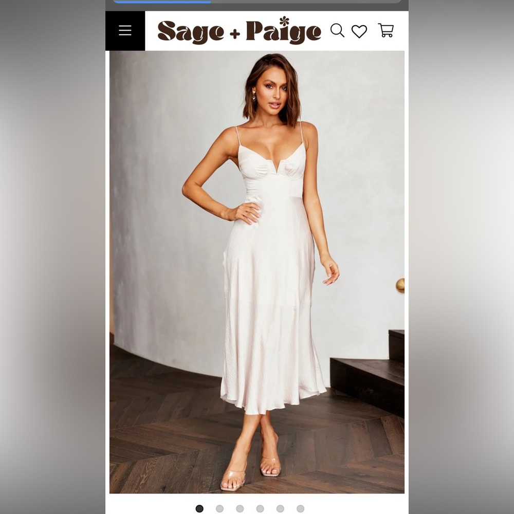 Sage & Paige Satin Midi dress - champagne